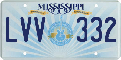 MS license plate LVV332
