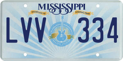 MS license plate LVV334
