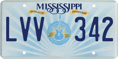 MS license plate LVV342