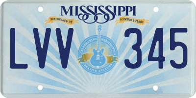 MS license plate LVV345