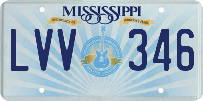 MS license plate LVV346