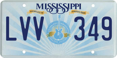 MS license plate LVV349