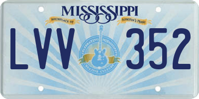 MS license plate LVV352