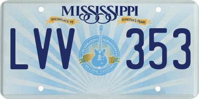 MS license plate LVV353