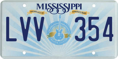 MS license plate LVV354
