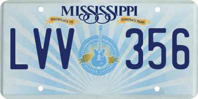 MS license plate LVV356