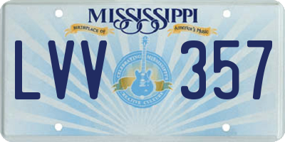 MS license plate LVV357