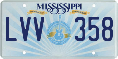 MS license plate LVV358