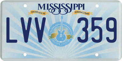 MS license plate LVV359