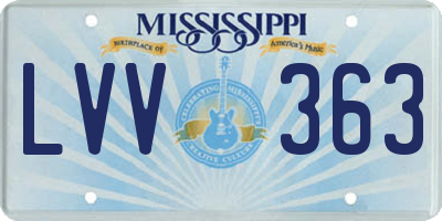 MS license plate LVV363