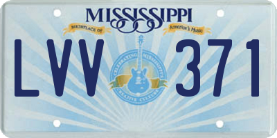 MS license plate LVV371