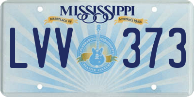 MS license plate LVV373