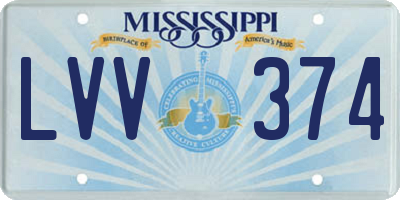 MS license plate LVV374