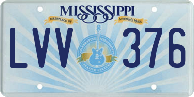 MS license plate LVV376