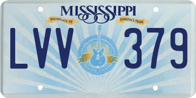 MS license plate LVV379