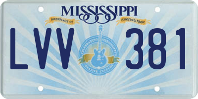 MS license plate LVV381