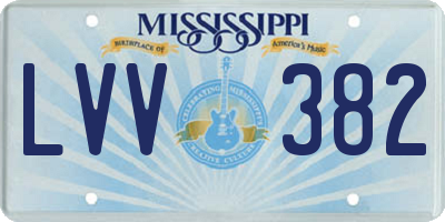 MS license plate LVV382