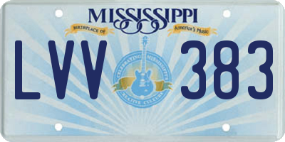 MS license plate LVV383