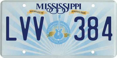 MS license plate LVV384