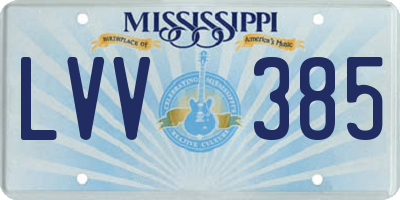 MS license plate LVV385