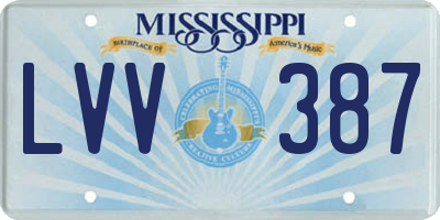 MS license plate LVV387