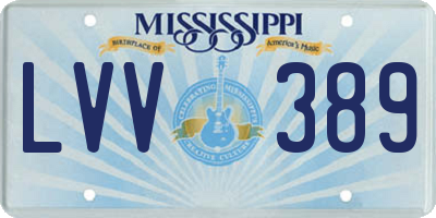 MS license plate LVV389