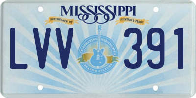 MS license plate LVV391