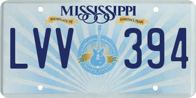 MS license plate LVV394