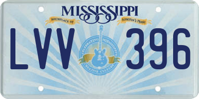 MS license plate LVV396