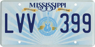 MS license plate LVV399