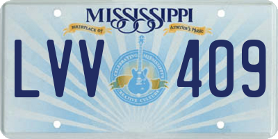 MS license plate LVV409