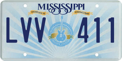MS license plate LVV411