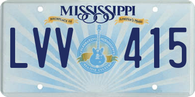 MS license plate LVV415