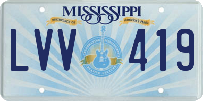 MS license plate LVV419