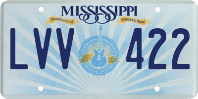 MS license plate LVV422