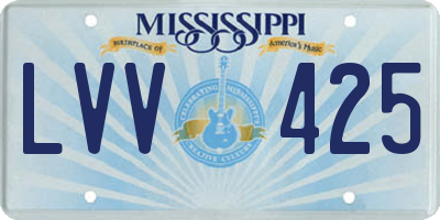 MS license plate LVV425