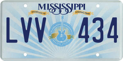 MS license plate LVV434