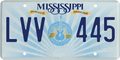 MS license plate LVV445