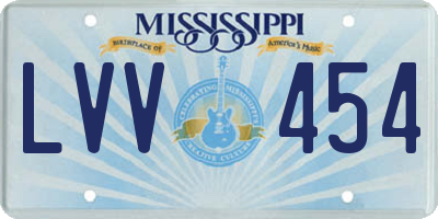 MS license plate LVV454
