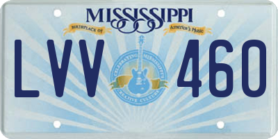 MS license plate LVV460