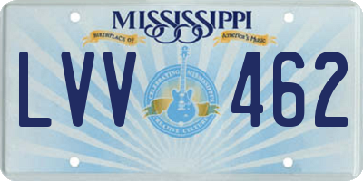 MS license plate LVV462
