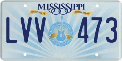 MS license plate LVV473
