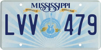 MS license plate LVV479