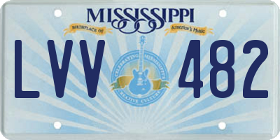 MS license plate LVV482