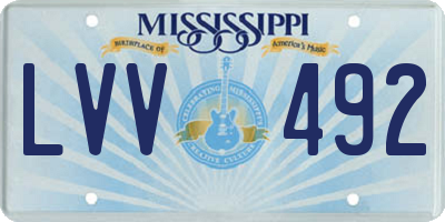 MS license plate LVV492
