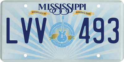 MS license plate LVV493