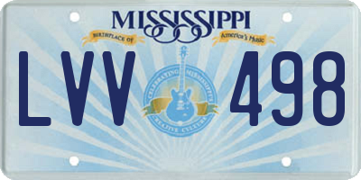MS license plate LVV498