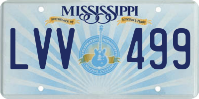 MS license plate LVV499