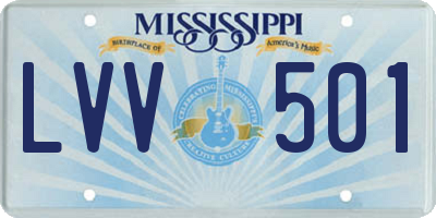 MS license plate LVV501