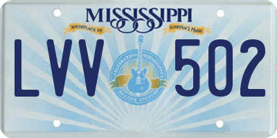 MS license plate LVV502